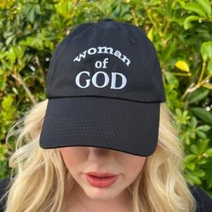 Woman of God Embroidered Hat in Black Christian Apparel